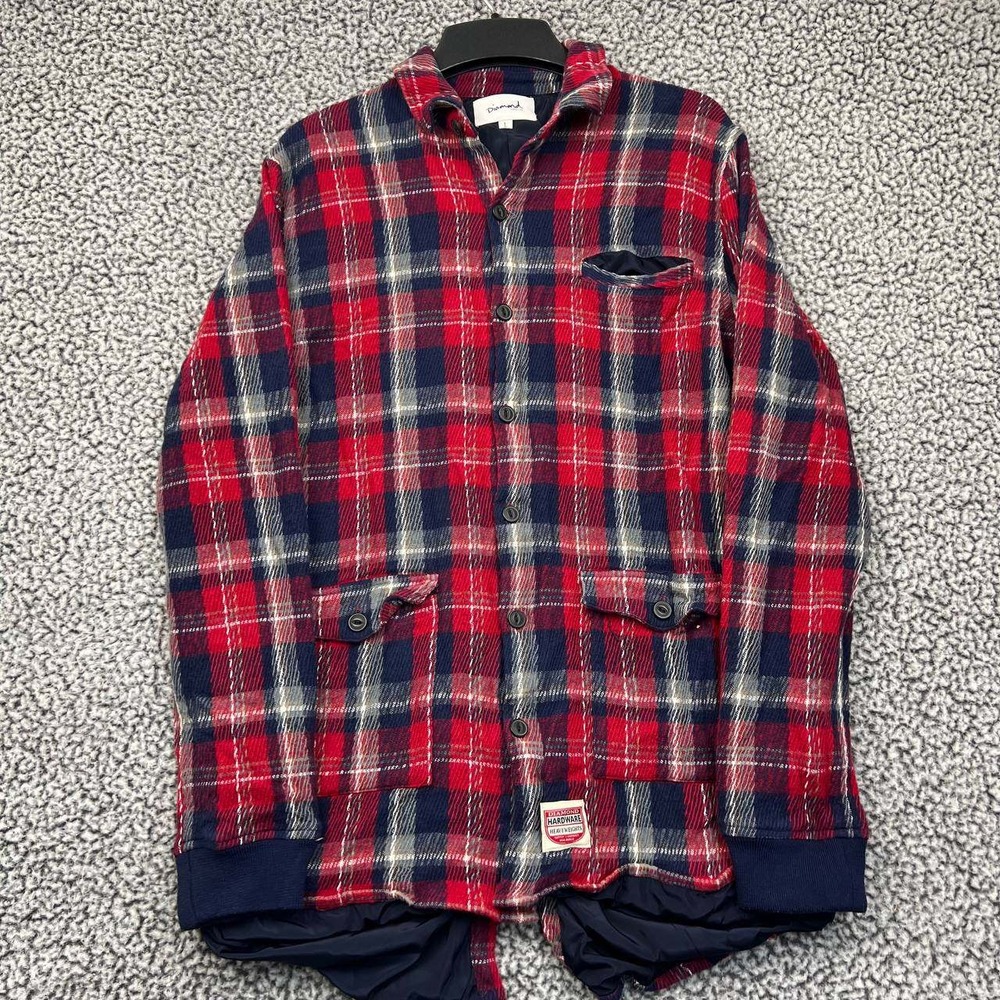 Diamond Supply Co. Shirt Men Large Plaid Flannel Button Up Long Sleeve Cotton L